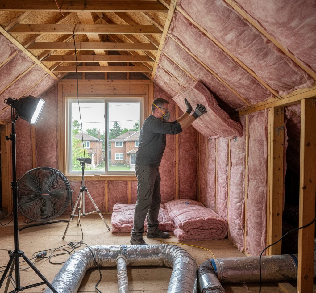 Blueprint and calculator on a desk, symbolizing cost-effective construction planning.